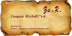 Zsupos Richárd névjegykártya