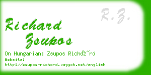 richard zsupos business card